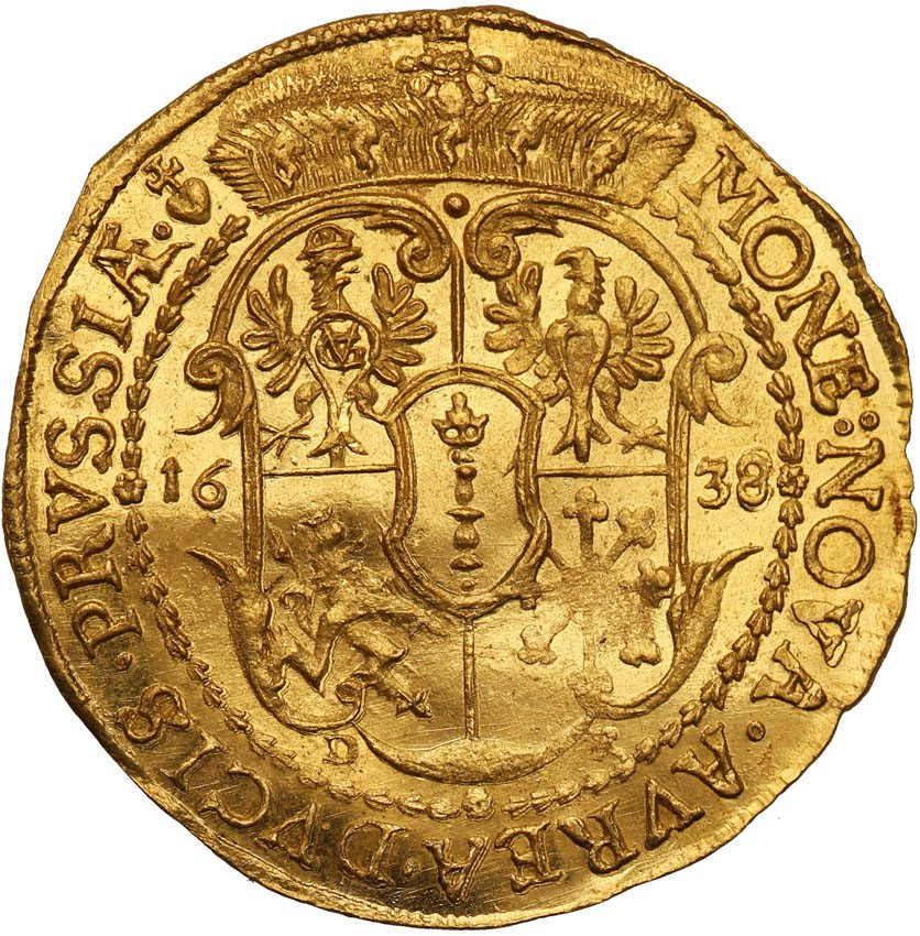 Prusy Książęce. Jerzy Wilhelm. Dukat 1638, Królewiec Rzadkość R8